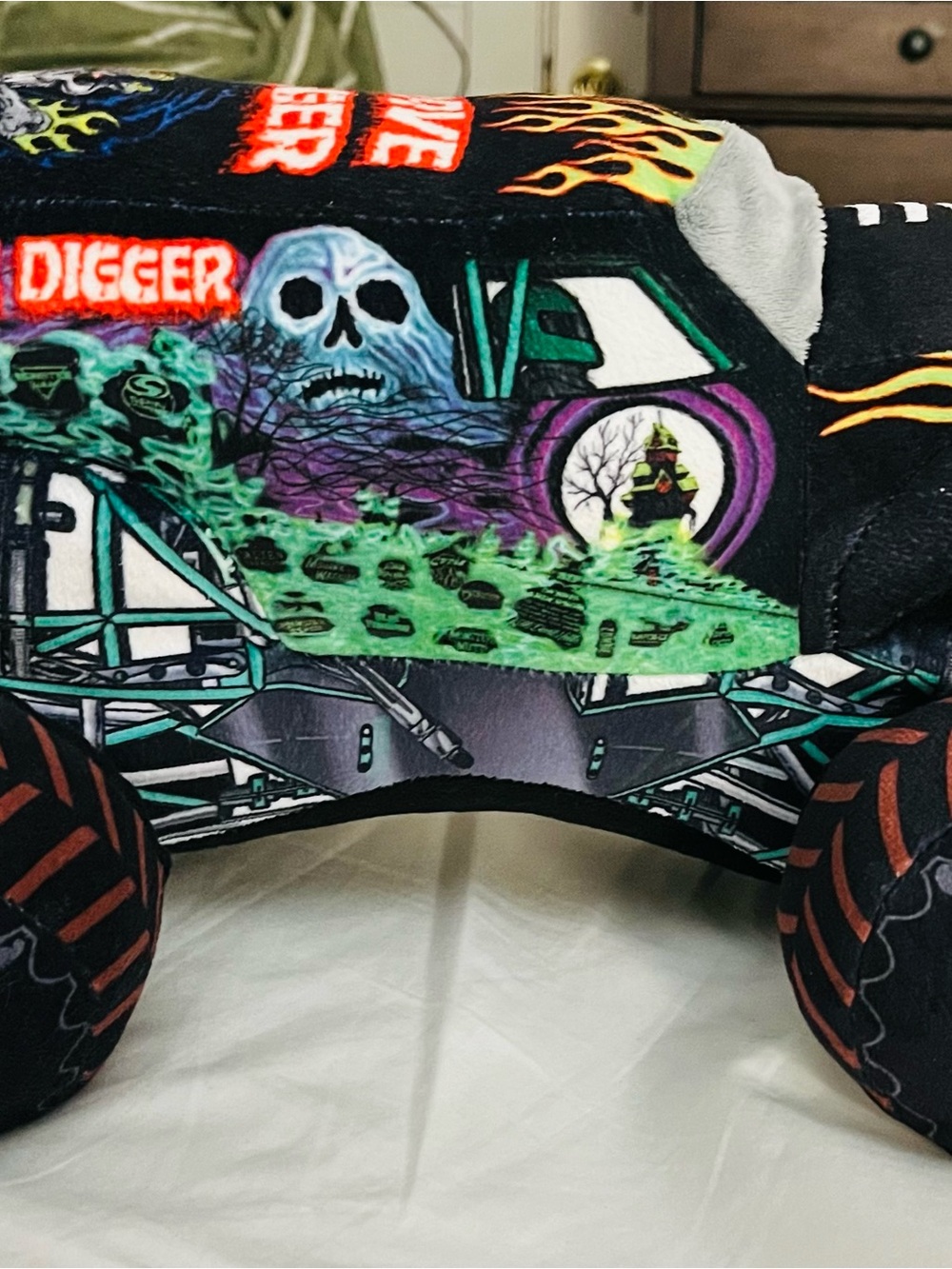 Plush Monster Truck Toy - Black & Green